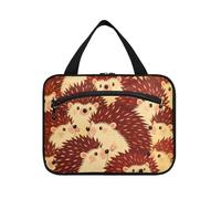 Adorable trousse de toilette à suspendre avec crochet - Motif petit hérisson - Trousse de maquillage essentielle pour voyage - Pour femme - Hôtel, Joli petit hérisson de dessin animé, L, Décontracté