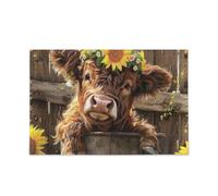 Adorable vache avec puzzle floral difficile pour adultes, familles 500 pièces