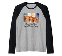 Adorable vache écossaise poilue des Highlands Manche Raglan