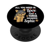 Adorable Yorkie nommé Sophie pour Yorkshire Terrier PopSockets PopGrip Adhésif