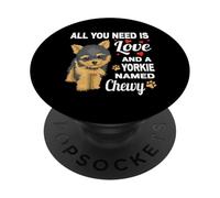 Adorable Yorkshire nommé Chewy pour Le nom du Chien Yorkshire Terrier PopSockets PopGrip Adhésif