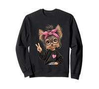 Adorable Yorkshire Terrier à la Mode pour Les Amoureux des Chiens Design rétro Sweatshirt