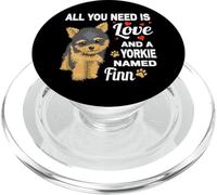 Adorable Yorkshire Terrier avec nom de Finn pour Yorkshire Terrier PopSockets PopGrip pour MagSafe