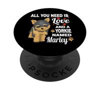 Adorable Yorkshire Terrier nommé Marley pour Yorkshire Terrier PopSockets PopGrip Adhésif