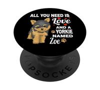 Adorable Yorkshire Terrier nommé Zoe pour Yorkshire Terrier PopSockets PopGrip Adhésif