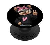 Adorable Yorkshire Terrier pour Amoureux des Chiens Graphique rétro PopSockets PopGrip Adhésif