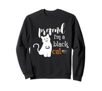 Adorables amoureux des chats d'Halloween - Faites semblant que je suis un chat noir maman papa Sweatshirt