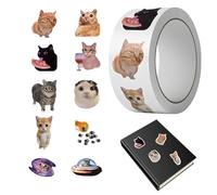Adorables Autocollants Chats - 500 Feuilles/Rouleau Autocollants Décoratifs | Enveloppe Fermeture Décoration - Pour École Fête Bureau Scrapbook Ordinateur Portable Bouteille D'eau Cahier Et Enveloppe