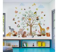 Adorables autocollants muraux d'animaux de la jungle - Décoration parfaite pour chambre de garçon et crèche (D)