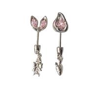 Adorables boucles d'oreilles lapins chats poissons pour un usage quotidien élégantes ornement zircon matériaux en alliage robuste confortable boucles d'oreilles de fête en alliage