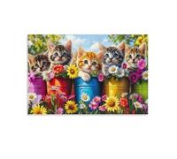 Adorables Chatons dans des seauxPuzzle 1000 Pièces pour Adultes |Jeu de Concentration | Activité Relaxante | Matériaux Recyclés | sans Écran 26x38cm
