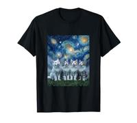 Adorables Chats aux Yeux de biche regardant la Nuit étoilée T-Shirt