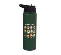 Adorables chats de café Stainless Steel Insulated Water Bottle