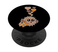 Adorables cœurs Poisson-Globe - Amant des Poissons-Bouffes I Love Puffers PopSockets PopGrip Adhésif