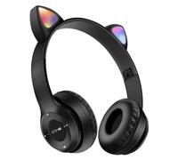 Adorables écouteurs Bluetooth à oreilles de chat, son haute fidélité sans fil, arceau réglable pour enfants et adultes, oreillettes rembourrées