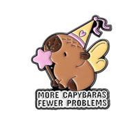 Adorables épingles d'animaux pour accessoires de vêtements, charmantes breloques de sac à dos, unisexe sur le thème des animaux, kit d'accessoires sur le thème des Capybaras, taille unique, Comme