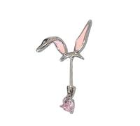 Adorables formes de lapin Manchette d'oreille Bijoux doux en alliage de pêche Boucle d'oreille Plan de design minimaliste pour oreilles sensibles Cartilage animal léger, taille unique, comme décrit