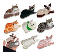 Adorables griffes de cheveux de chat en PVC, pinces à cheveux amusantes, barrettes d'animaux, accessoires amusants pour dames et filles (chat Calico)