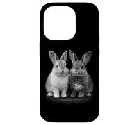 Adorables Lapins Jumeaux Amis Lapins Coque pour iPhone 14 Pro