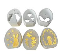Adorables moules en silicone de Pâques, 6 moules à pendentif en forme de silhouette de lapin, moules en silicone époxy pour décoration d'intérieur de Pâques, moules en résine époxy pour décoration