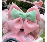 Adorables oreilles de chat avec nœud décoratif pour casque de skate et moto - Ruban bicolore vert et bleu (rose + vert)