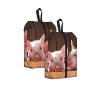 Adorables Petits cochons， Lot de 2 Sacs à Chaussures de Voyage, Sacs de Rangement imperméables, Organisateur de Chaussures pour Les Voyages et la Maison