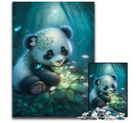 Adorables Petits Puzzles Panda pour Adultes, Puzzles Difficiles de 1000 pièces pour Adultes, Cadeau de Vacances idéal, œuvre d'art à Faire soi-même 26x38cm/10,23x14,96 Pouces