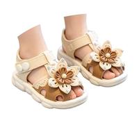 Adorables Sandales d'Été pour Enfants, avec Découpe sur le Devant et Motif Dessin Animé Sandales de Plage Légères et Confortables pour les Filles et les Tout-Petits, pour Jouer (Khaki, 19 Infant)