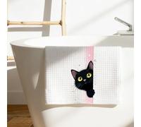 Adorables serviettes pour chat, vaisselle absorbante en microfibre, torchon décoratif, serviettes gaufrées pour cuisine, maison, salle de bain, amoureux des chats, cadeaux 2