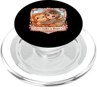 Adorables singes embrassent l'amour Nous Rend Courageux PopSockets PopGrip pour MagSafe