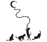 Adorables stickers muraux chats de dessin animé, faciles à décoller et à coller, pour un look rafraîchissant et une ambiance enchanteresse.