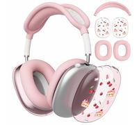 AdorableWhimsy Coque Kawaii Cherry Cake pour écouteurs AirPods Max, couvre-oreille/couvre-bandeau, accessoires en silicone pour Apple AirPods Max (2020/2024) pour filles et femmes