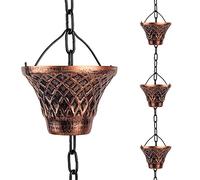 Adorafur Chaînes de Pluie en cuivre pour gouttières de Descente d'eau de Pluie - Décoration de Jardin - Décoration d'intérieur - 2,5 m de Long