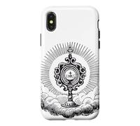 Adoration Angels Vintage Traditionnel Catholique Sainte Eucharistie Coque pour iPhone X/XS