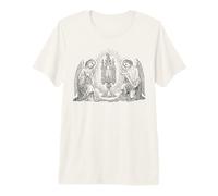 Adoration Angels Vintage Traditionnel Catholique Sainte Eucharistie T-Shirt Haut de Gamme