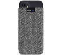 Adore June Business Housse Compatible avec iPhone 13 Mini/iPhone 12 Mini, Pochette Établie Caractéristique Matériel avec Affichage Nettoyage Effet, Gris/Noir