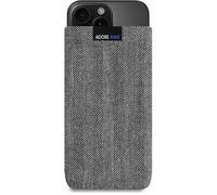 Adore June Business Housse Compatible avec iPhone 16 Pro 2024, Pochette Établie Caractéristique Matériel avec Affichage Nettoyage Effet, Gris/Noir