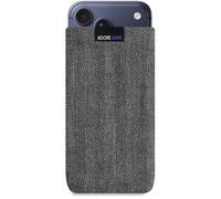 Adore June Business Housse Compatible avec iPhone 17 Pro Max, Pochette Établie Caractéristique Matériel avec Affichage Nettoyage Effet, Gris/Noir