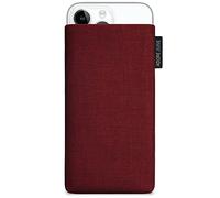 Adore June Classic Bordeaux-Rouge Housse de Protection Compatible avec iPhone 14-15 Plus/iPhone 14-15 Pro Max, Pochette Établie Résistant Textile avec Affichage Nettoyage Effet