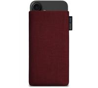 Adore June Classic Bordeaux-Rouge Housse de Protection Compatible avec iPhone 16 Plus 2024, Pochette Établie Résistant Textile avec Affichage Nettoyage Effet
