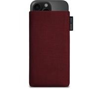 Adore June Classic Bordeaux-Rouge Housse de Protection Compatible avec iPhone 16 Pro Max 2024, Pochette Établie Résistant Textile avec Affichage Nettoyage Effet