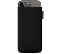 Adore June Classic Recycled Noir Housse de Protection Compatible avec iPhone 14-15 Plus/iPhone 14-15 Pro Max, Tissu de R-PES Moderne et Durable. Fabriqué en Europe