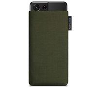 Adore June Classic Vert-Olive Housse de Protection Compatible avec Galaxy S21 Ultra, Pochette Établie Résistant Textile avec Affichage Nettoyage Effet