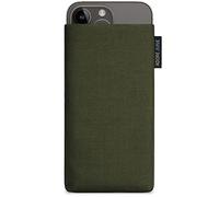 Adore June Classic Vert-Olive Housse de Protection Compatible avec iPhone 14-15 Plus/iPhone 14-15 Pro Max, Pochette Établie Résistant Textile avec Affichage Nettoyage Effet