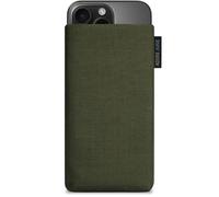 Adore June Classic Vert-Olive Housse de Protection Compatible avec iPhone 16 Pro 2024, Pochette Établie Résistant Textile avec Affichage Nettoyage Effet