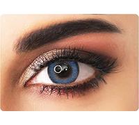 ADORE - Lentilles de Contact de Couleur Sans Correction BI TONE- Lentilles de Couleur Trimestrielles + Étui Personnalisé Gratuit - Lentille Couleur (BLUE/BI TONE)