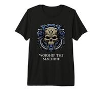 Adore The Machine Tech Skull Future Mechanical Technology T-Shirt Haut de Gamme