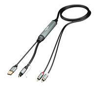 Adoreen Câble adaptateur unidirectionnel SPDIF Toslink d'entrée optique vers 2 sorties RCA, 1,8 m, convertisseur audio numérique vers analogique DAC 192 kHz pour HDTV, DVD, lecteurs Blu-Ray, consoles