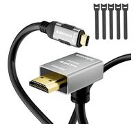 Adoreen Câble HDMI vers USB de type C 4K@60Hz 2K à angle de 90 degrés vers le haut 1,8 m, adaptateur fin et mince HDR Type C 3.1 vers HDMI 2.0 Thunderbolt 3/4 pour MacBook, iPhone 16/15, iPad, Galaxy