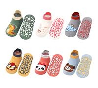 Adorel Chaussettes Antidérapantes Coton Basse Motif Animaux Bébé Lot de 6 Paradis Coloré 1-3 Ans (Taille du Fabricant M)